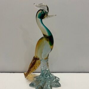 Vintage art glass murano style bird